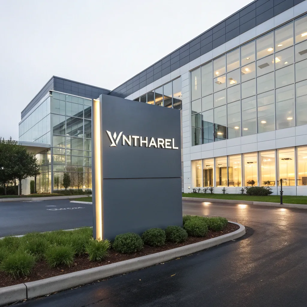 Modern office building with VYNTHAREL signage